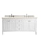 James Martin Vanities Palisades 72in Double Vanity, Bright White w/ 3 CM Eternal Marfil Quartz Top 527-V72-BW-3EMR - alternate 1